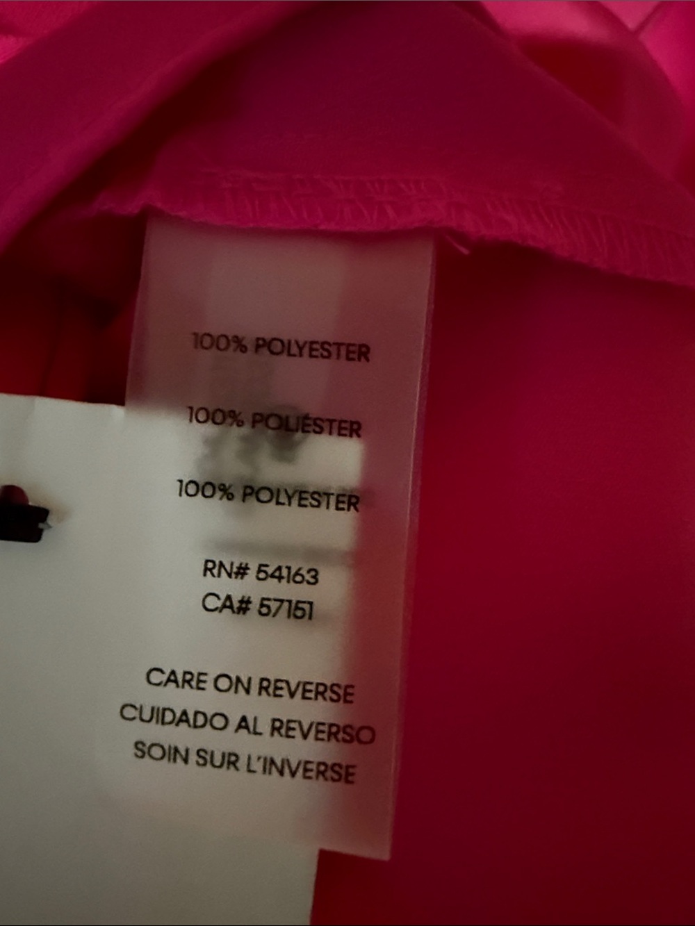 Karl Lagerfeld Paris Crepe Zip-Front 3/4-Sleeve Dress - Bright Fuchsia - Picture 11 of 11